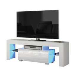 Tv Unit 130Cm Sideboard Cabinet Cupboard Tv Stand Living Room High Gloss Doors - White - thumbnail 3
