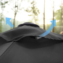 Songmics Garden Parasol Umbrella 2 M, Sunshade With Metal Pole And Ribs, Tiltable, Base Not Included, For Outdoor Terrace Balcony, Grey - thumbnail 8