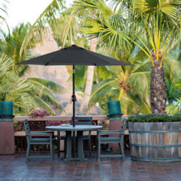 Songmics Garden Parasol Umbrella 2 M, Sunshade With Metal Pole And Ribs, Tiltable, Base Not Included, For Outdoor Terrace Balcony, Grey - thumbnail 2