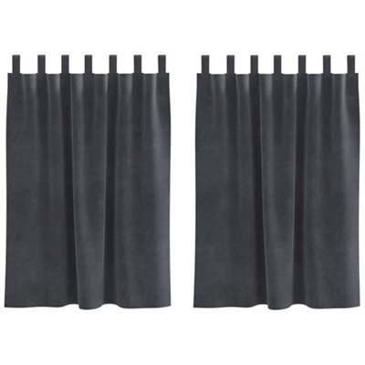 Berkfield Modern Blackout Curtains With Hanging Loops 2 Pcs Light Grey Velvet - image 1