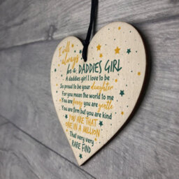Red Ocean Daddy's Girl Wooden Heart Plaque Fathers Day Dad Daddy Gift For Him Daughter Son Thank You Sign - thumbnail 7