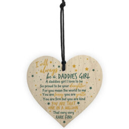 Red Ocean Daddy's Girl Wooden Heart Plaque Fathers Day Dad Daddy Gift For Him Daughter Son Thank You Sign - thumbnail 5
