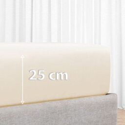 Ameha Plain Fitted Sheet 25Cm Deep Pocket- Breathable Wrinkle Resistant Microfiber Bed Sheet Easy Care Cream King (152X200Cm) - thumbnail 4
