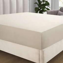 Ameha Plain Fitted Sheet 25Cm Deep Pocket- Breathable Wrinkle Resistant Microfiber Bed Sheet Easy Care Cream King (152X200Cm) - thumbnail 8
