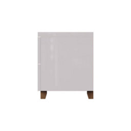 Fwstyle Veloce White Gloss & Oak 2 Drawer Bedside Table Nightstand Toolless Assembly (H) 42 (W) 45 (D) 35Cm - thumbnail 7