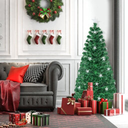 Costway 5Ft Pre-Lit Artificial Christmas Tree Fiber Optics Xmas Tree 8 Lighting Modes - thumbnail 3