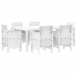 Berkfield Garden Dining Set 7 Pcs White - thumbnail 2