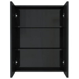 Berkfield Bathroom Mirror Cabinet 60X15X75 Cm Mdf Shining Black - thumbnail 3