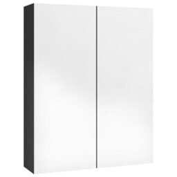 Berkfield Bathroom Mirror Cabinet 60X15X75 Cm Mdf Shining Black - thumbnail 4