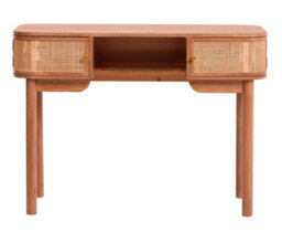 Nordlys 2-Door Wood And Rattan Desk Classic Style Bedroom - thumbnail 9
