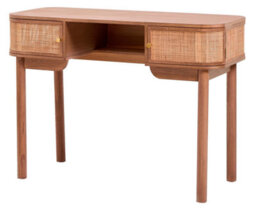 Nordlys 2-Door Wood And Rattan Desk Classic Style Bedroom - thumbnail 2
