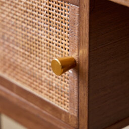 Nordlys 2-Door Wood And Rattan Desk Classic Style Bedroom - thumbnail 5