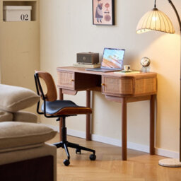 Nordlys 2-Door Wood And Rattan Desk Classic Style Bedroom - thumbnail 3