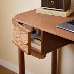 Nordlys 2-Door Wood And Rattan Desk Classic Style Bedroom - thumbnail 7