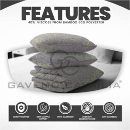 Gc Gaveno Cavailia Bamboo Memory Foam Pillow 1 Pack Breathable Bed Pillow Antiallergic Firm Support Pillow For Sleeping - thumbnail 3