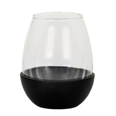 Hill Interiors Neris Medium Candle Holder With Glass Goblet - L11 X W11 X H14 Cm - Black - image 1