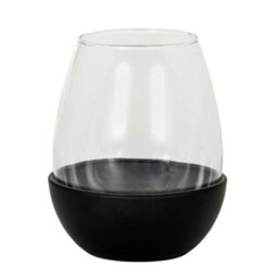 Hill Interiors Neris Medium Candle Holder With Glass Goblet - L11 X W11 X H14 Cm - Black