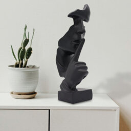 Huhote Black Resin Abstract Thinker Ponder Sculpture Statue Modern For Home Office Art Sculpture Table Ornament Home Decor - thumbnail 1