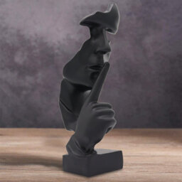 Huhote Black Resin Abstract Thinker Ponder Sculpture Statue Modern For Home Office Art Sculpture Table Ornament Home Decor - thumbnail 2
