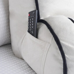 OHS Reading Pillow With Head Rest Super Soft High Back Support Bed Sofa, Cream - thumbnail 3