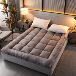 Xl Size Hotel Quality 10Cm Deep King Size Grey Mattress Topper Hypoallergenic Fibre Fill - thumbnail 3