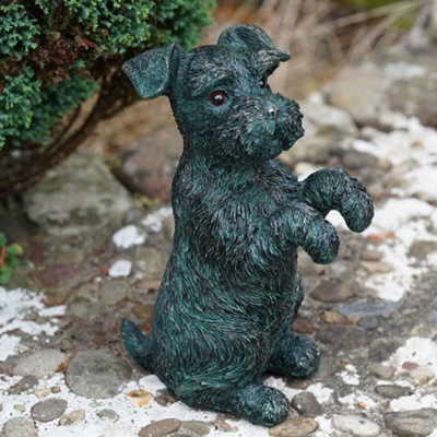 Burgess Begging Terrier Resin Puppy Dog Statue Bronze Finish Outdoor Garden Ornament Home Vintage Style Sculpture British Pet Gift - image 1
