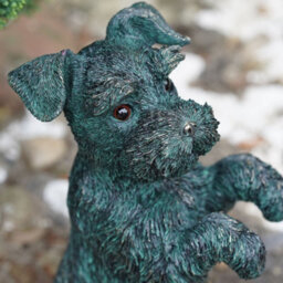 Burgess Begging Terrier Resin Puppy Dog Statue Bronze Finish Outdoor Garden Ornament Home Vintage Style Sculpture British Pet Gift - thumbnail 3