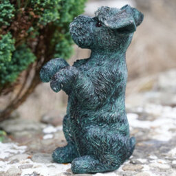 Burgess Begging Terrier Resin Puppy Dog Statue Bronze Finish Outdoor Garden Ornament Home Vintage Style Sculpture British Pet Gift - thumbnail 4