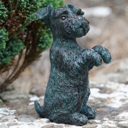 Burgess Begging Terrier Resin Puppy Dog Statue Bronze Finish Outdoor Garden Ornament Home Vintage Style Sculpture British Pet Gift - thumbnail 2