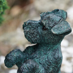 Burgess Begging Terrier Resin Puppy Dog Statue Bronze Finish Outdoor Garden Ornament Home Vintage Style Sculpture British Pet Gift - thumbnail 5