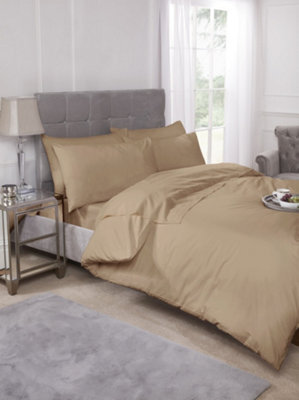 Percale Duvet Set In Coffee - King