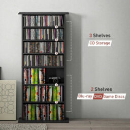 Cd Storage Unit Dvd Tower Blu Ray Storage Shelf - thumbnail 5