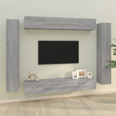 Berkfield 8 Piece Tv Cabinet Set Grey Sonoma Engineered Wood - image 1