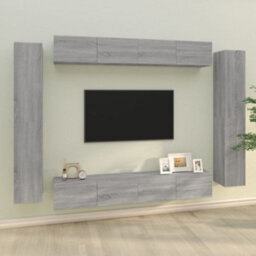 Berkfield 8 Piece Tv Cabinet Set Grey Sonoma Engineered Wood - thumbnail 1