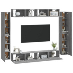 Berkfield 8 Piece Tv Cabinet Set Grey Sonoma Engineered Wood - thumbnail 3