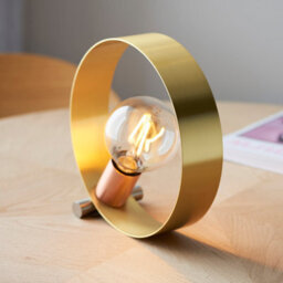 Anson Lighting Loopa Satin Brushed Gold And Brushed Copper Contemporary Style 1 Light Table Light - thumbnail 3