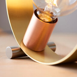 Anson Lighting Loopa Satin Brushed Gold And Brushed Copper Contemporary Style 1 Light Table Light - thumbnail 4