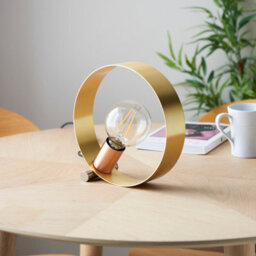 Anson Lighting Loopa Satin Brushed Gold And Brushed Copper Contemporary Style 1 Light Table Light - thumbnail 5