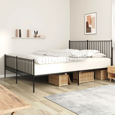 Berkfield Metal Bed Frame With Headboard And Footboard Black 183X213 Cm - image 1