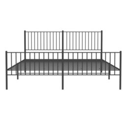 Berkfield Metal Bed Frame With Headboard And Footboard Black 183X213 Cm - thumbnail 5