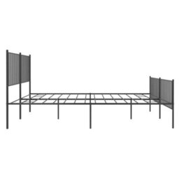 Berkfield Metal Bed Frame With Headboard And Footboard Black 183X213 Cm - thumbnail 6