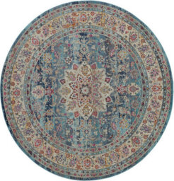 Blue Luxurious Traditional Persian Easy To Clean Floral Rug For Dining Room-71Cm X 230Cm (Runner) - thumbnail 7