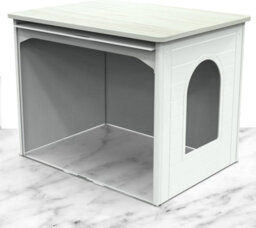 Palram Tiger Double Cat Litter Box Furniture Hidden, Xl Pet House Enclosure, Side Table For Large Cats With Hidden Flip Up Door - thumbnail 7