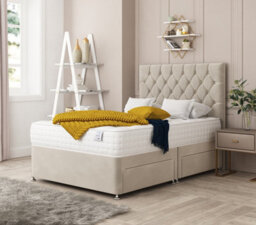 "Bed Choices Monaco Bed Set No Drawer With Mattress & 26"" Headboard -Single (Cream)" - thumbnail 1