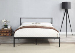 Atwick Black Modern Minimalistic Small Double Metal Bed - thumbnail 2