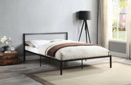Atwick Black Modern Minimalistic Small Double Metal Bed - thumbnail 1
