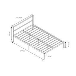 Atwick Black Modern Minimalistic Small Double Metal Bed - thumbnail 6
