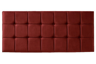 "Adore Designs 21 Cube Plush Velvet 6Ft Super King 24"" Headboard - Burgundy"