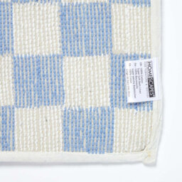 Homescapes Blue & White Check 100% Cotton Non Slip Bath Mat - thumbnail 5