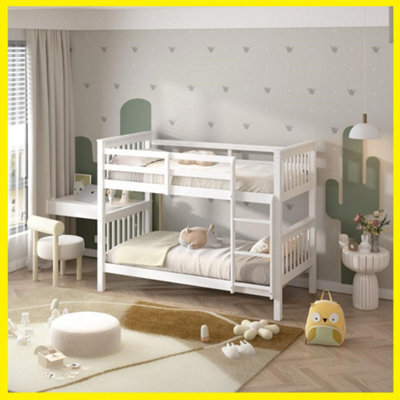RAC3 Wooden Double Bunk Bed   Space Saving, Sturdy, Sleeps 2   Available In White And Grey  (Double White) - image 1